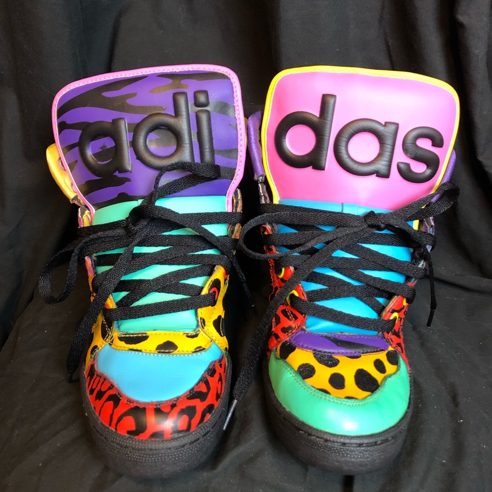 JEREMY SCOTT ADIDAS Hightop sneakers Red Blue Yellow Pink 8